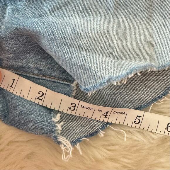7 For All Mankind High Waist Vintage Bootcut Cut Off Denim Shorts 26 - Picture 10 of 13